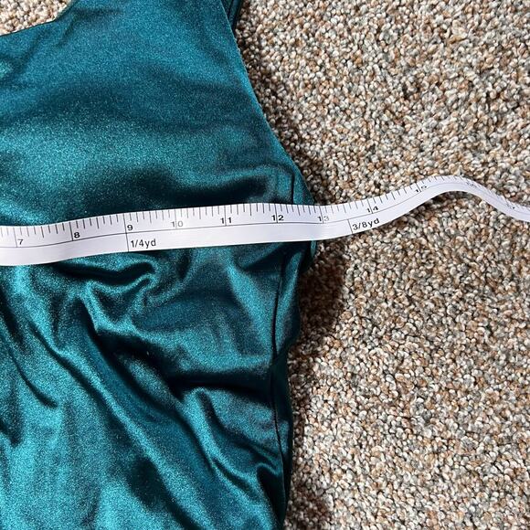 Calia Scoop Neck One Piece Teal Bathing Suit.  Size 4 - Picture 4 of 7